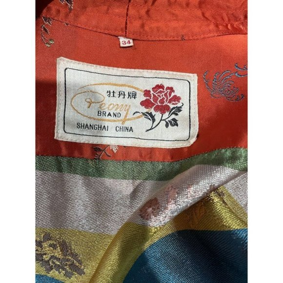 Peony Brand Silk Jacket Kimono Size 34 - Picture 10 of 11
